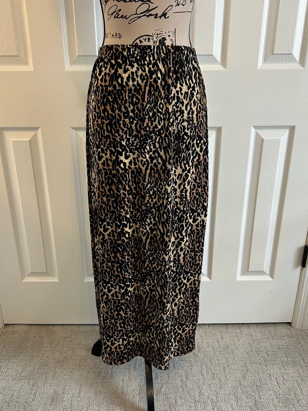 AGB Leopard Print Maxi Skirt - Brown/Black medium